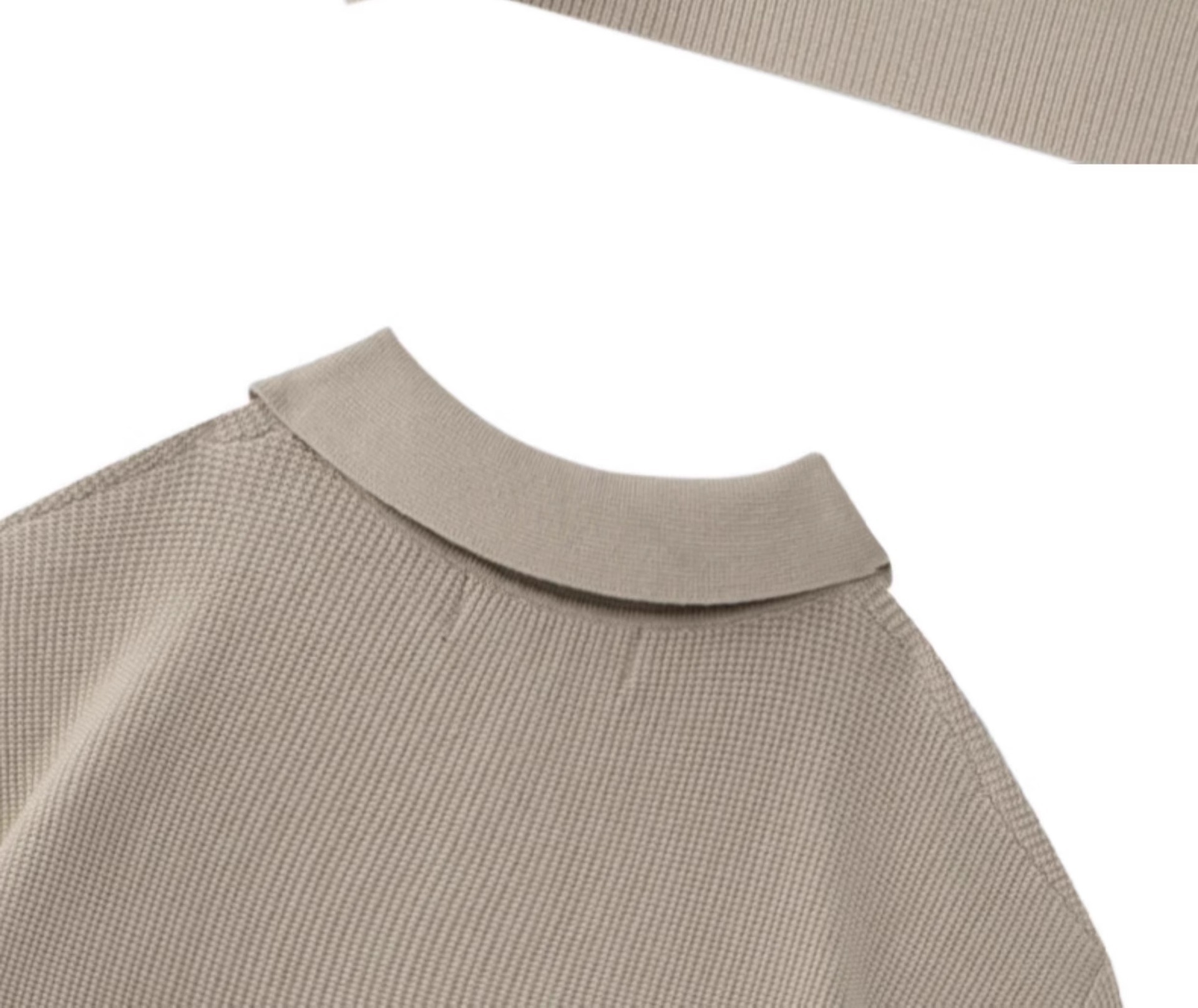 Oversized Polo Knit Sweater For Men – Business Casual Long Sleeve Pullover, Plus Size European Fit (Black/Beige/Gray)_viptrois.com