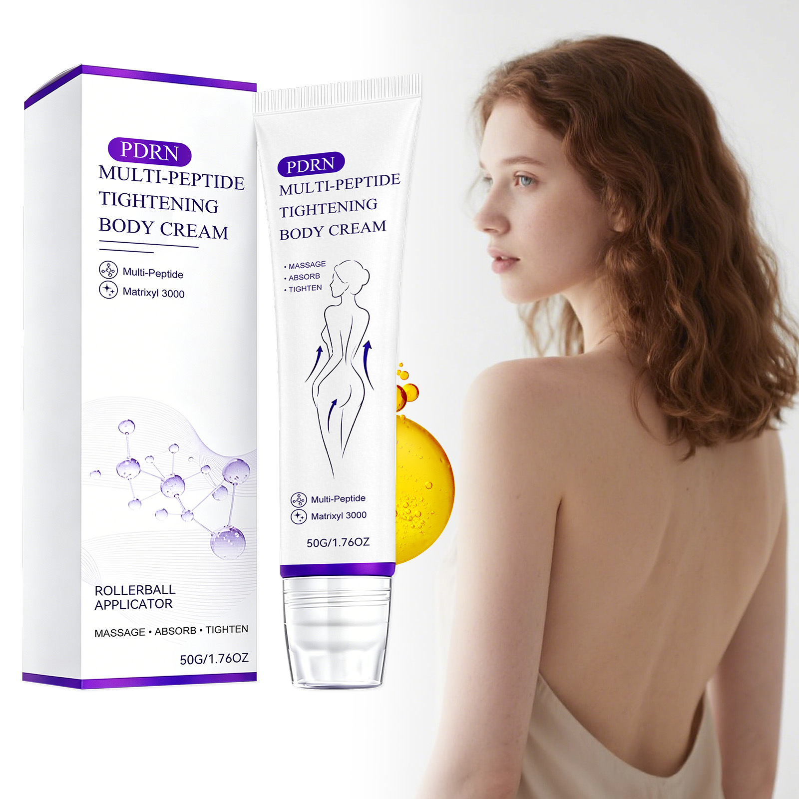 Soft and Moisturizing Massage Roller Cream, Hydrating and Translucent for Body Skin, with a Refreshing Texture and Easy Absorption, Roller-Ball Design Soft Cream