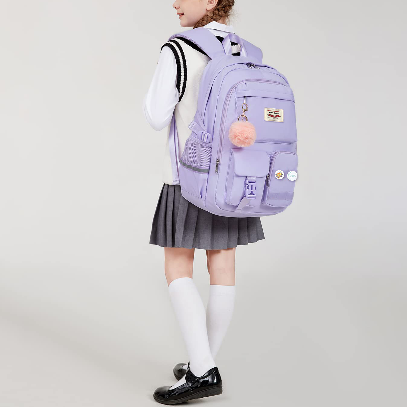New female junior high school large capacity backpack for college students, computer bag_voghion.com