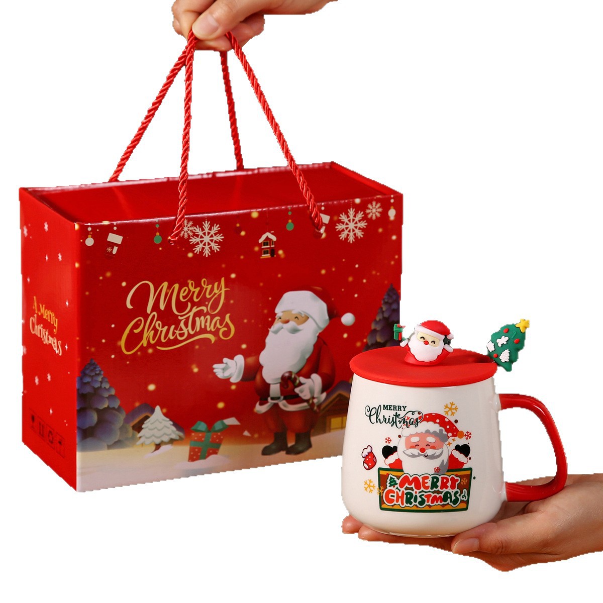 Taza de Navidad transfronteriza de Santa Claus Taza de cerámica creativa Regalo de evento de Navidad Regalo de Navidad Taza de agua Regalo de mano