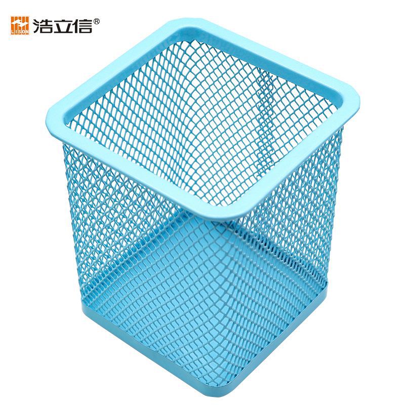 파란색 사각형 펜 홀더