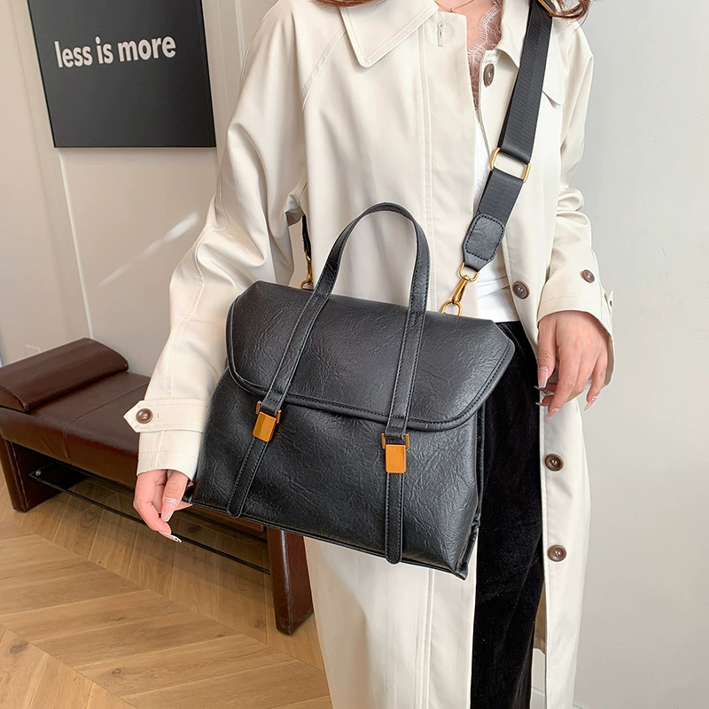 Retro shoulder bag, capacious handheld backpack