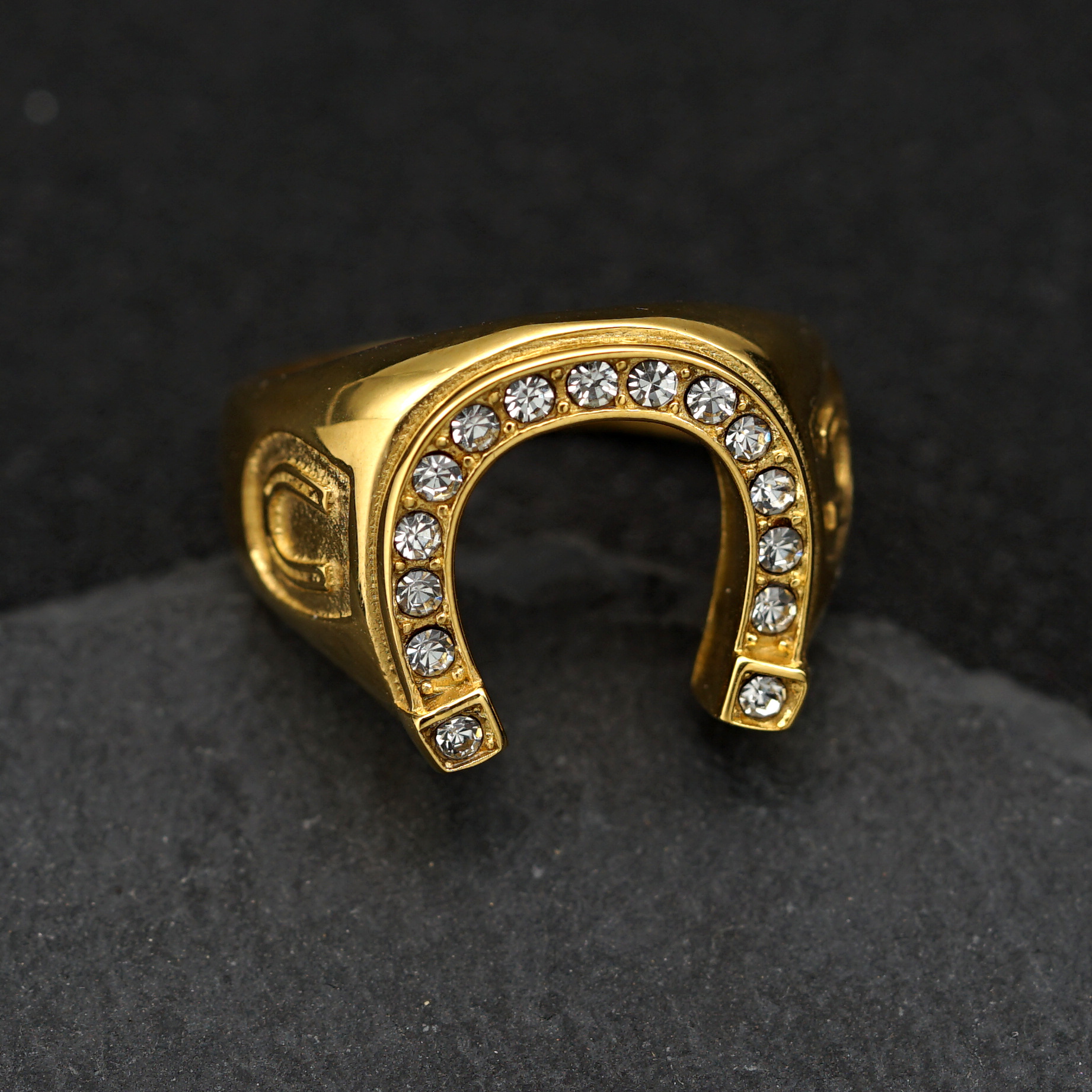 13, 9 Ring Size Hip-Hop 316 Stainless Steel  U Shape Men Band Rings