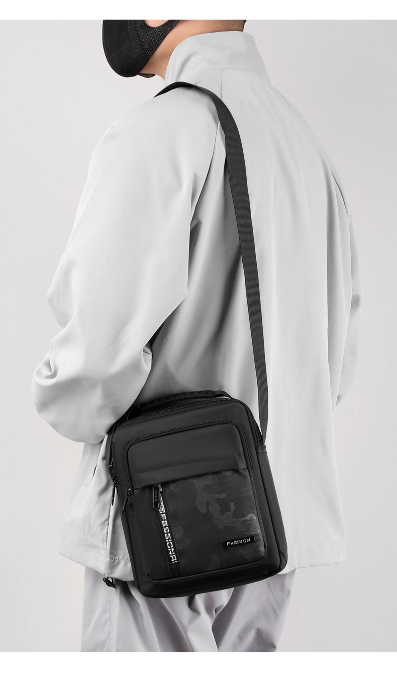 Men's trendy and simple single-shoulder bag, nylon waterproof casual crossbody bag, cash register outdoor travel bag factory direct sales undefined