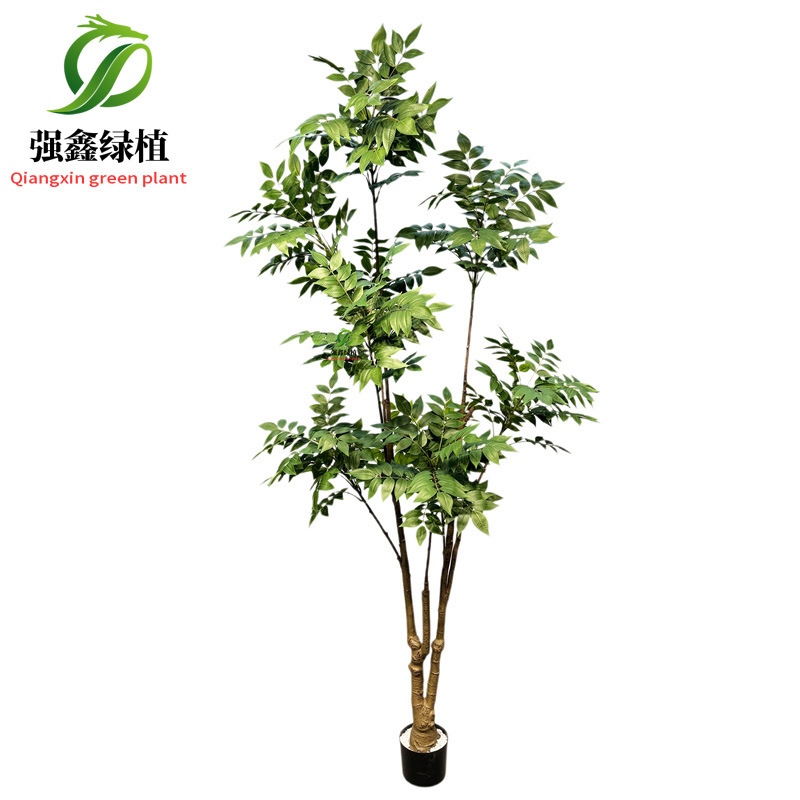 Planta de simulación de interior eucalipto árbol falso bonsai sala de estar decoración del suelo hoja de dinero falsa planta verde adorno en maceta image 31