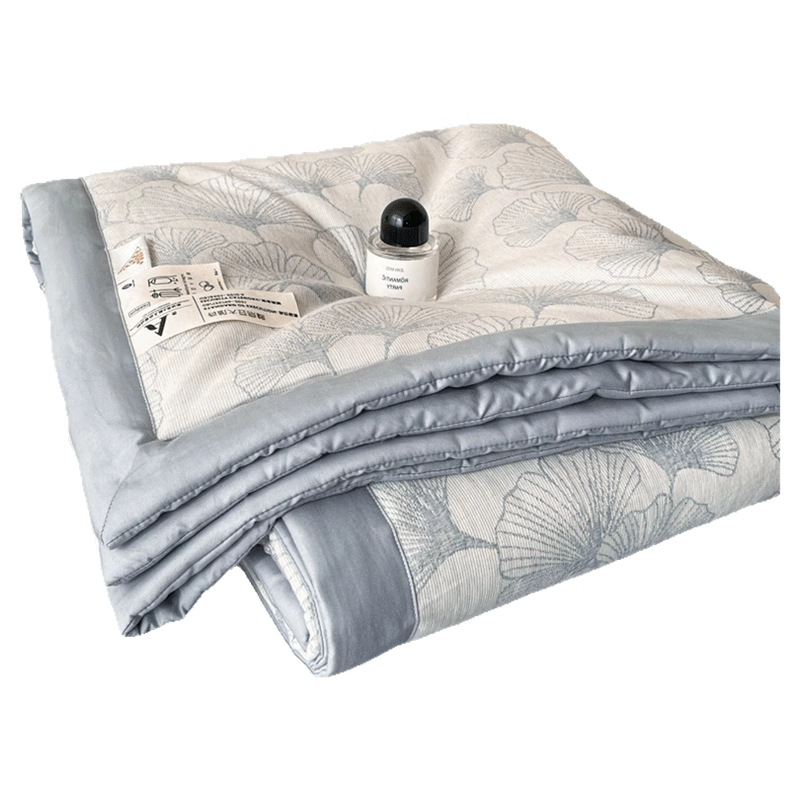 Juego de cuatro piezas de cama de edredón fresco de verano de hilo de doble capa de algodón puro 2025 nuevo juego de tres piezas de sábanas de alta gama de lujo ligero