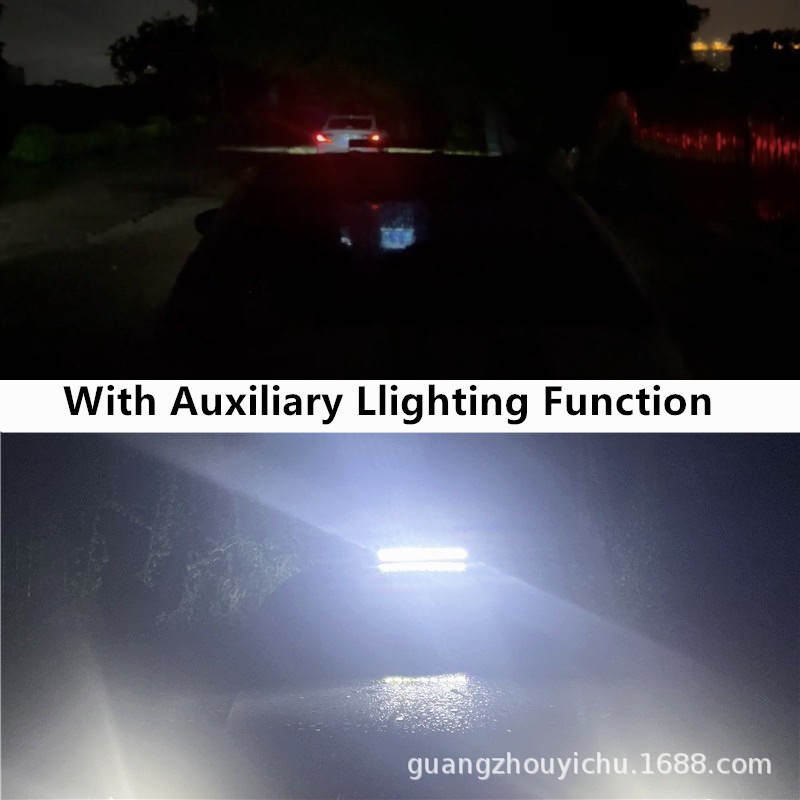 162Led Double Row Color Changing Strobe Light 360 ° Surrounding Light, Engineering Vehicle Warning Light, Ceiling Bar Light, Magnet Type