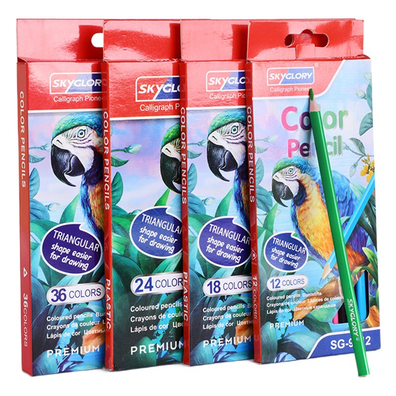 Juego de lápices de colores plásticos al por mayor, lápices de arte a base de aceite para estudiantes y niños