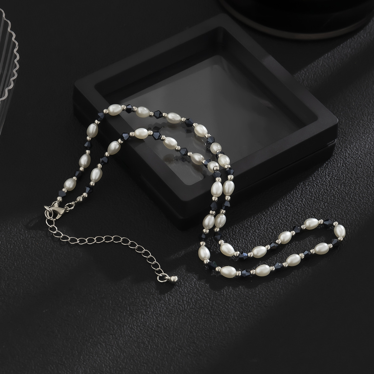 Men'S Gender Beaded Design 1 Piece Fashion Color Block Artificial Crystal Imitation Pearl Beaded Men's Necklace