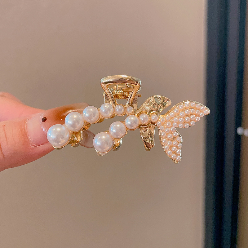 Elegante pelo de medio lazo Perla pequeña pinza de pelo accesorios para el cabello frente femenina flequillo de pelo roto clip de tamaño pequeño pinza de pelo horquilla para el cabello