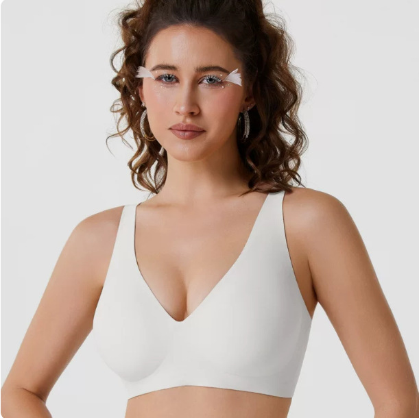Women's Summer Thin Underwear, Specially Designed for Seamless, Wire-Free, Comfortable Full-Cup Bras with Adhesive Dots Women's Summer Thin Underwear, Specially Designed for Seamless, Wire-Free, Comfortable Full-Cup Bras with Adhesive Dots