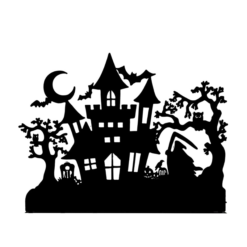 Halloween Iron Art Three-Dimensional Silhouette Decoration Witch Haunted House Ghost Skeleton Ornament Skeleton Candle Holder Creative Ornament Halloween Iron Art Three-Dimensional Silhouette Decoration Witch Haunted House Ghost Skeleton Ornament Skeleton Candle Holder Creative Ornament