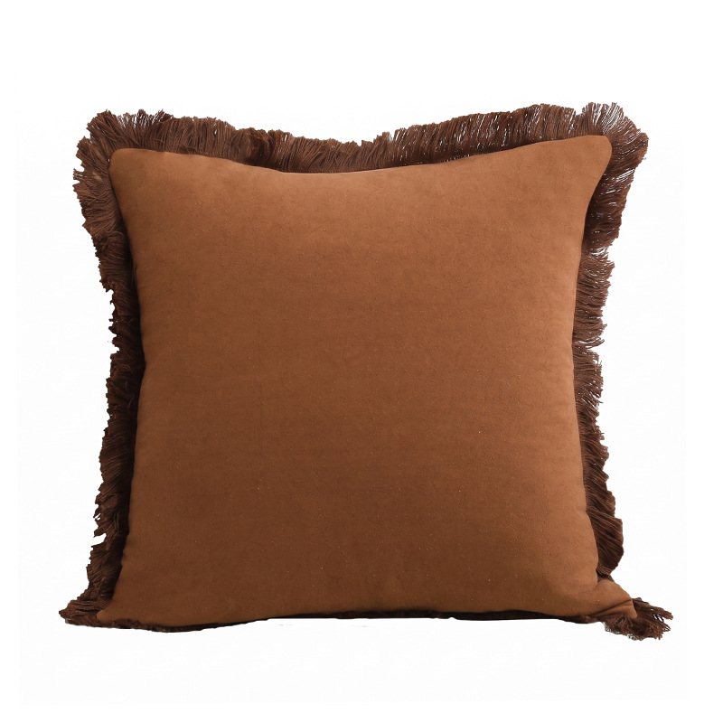 Moderno simple algodón sólido lino contra la funda de almohada silencioso viento multicolor cuadrado bordado encaje sala de estar oficina abraza funda de almohada image 11
