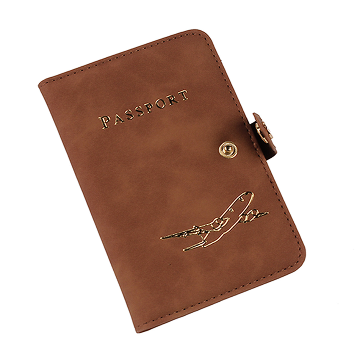 Titular de pasaporte de cuero simple bolsa de pasaporte cubierta protectora de pasaporte bolsa de identificación multifunción viaje al extranjero Certificado de boleto aéreo protección
