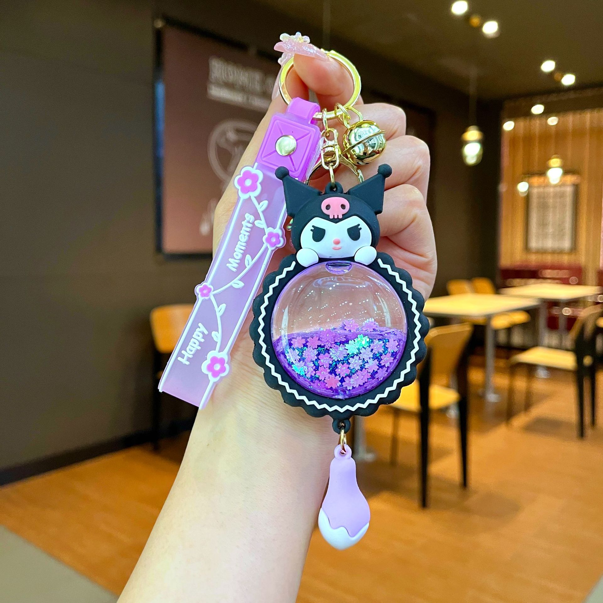 Nuevo llavero de dados luminosos con aceite, cuentas de burbujas, dados, colgantes de botella de arena de cristal, colgantes de bolsas al por mayor