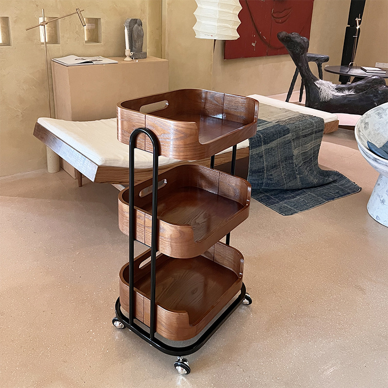 匠心实木推车美容院移动小推车SPA会所工具车皮肤管理民宿置物架