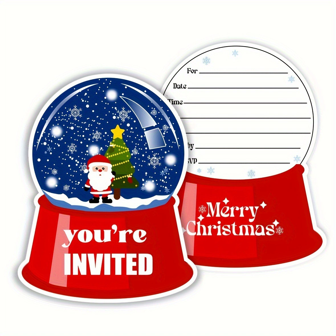 Внешняя торговля Горячие спотовые рождественские приглашения на день рождения Christmas Crystal Ball Форма приглашения на вечеринку