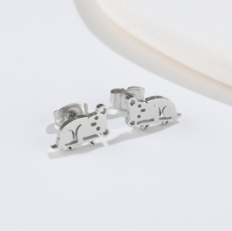 Fashion Animal Titanium Steel Ear Studs Plating No Inlaid Stainless Steel Earrings