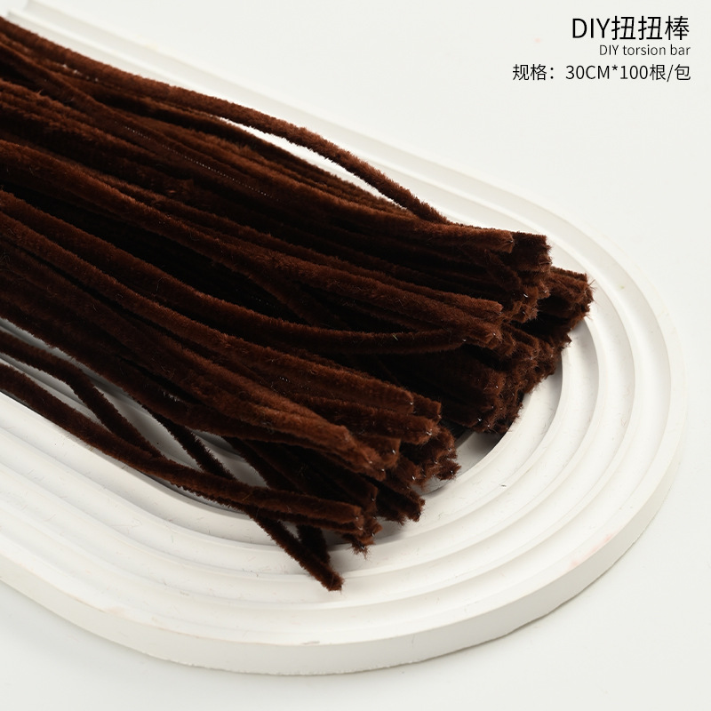 Mayorista 8mm ultra-denso de lana hecha a mano para niños diy puzzle juguete material de ramo paquete de color macarón barra de torsión