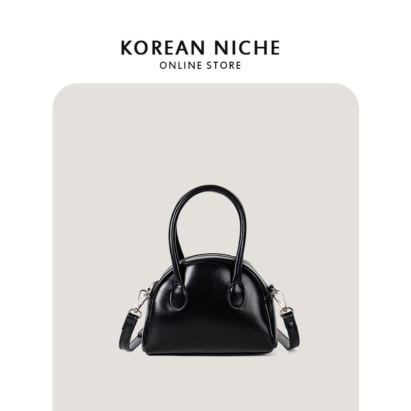 Nuova borsa a tracolla singola lucida con texture di design di nicchia coreano per le donne, mini bowling portatile semplice e versatile_voghion.com