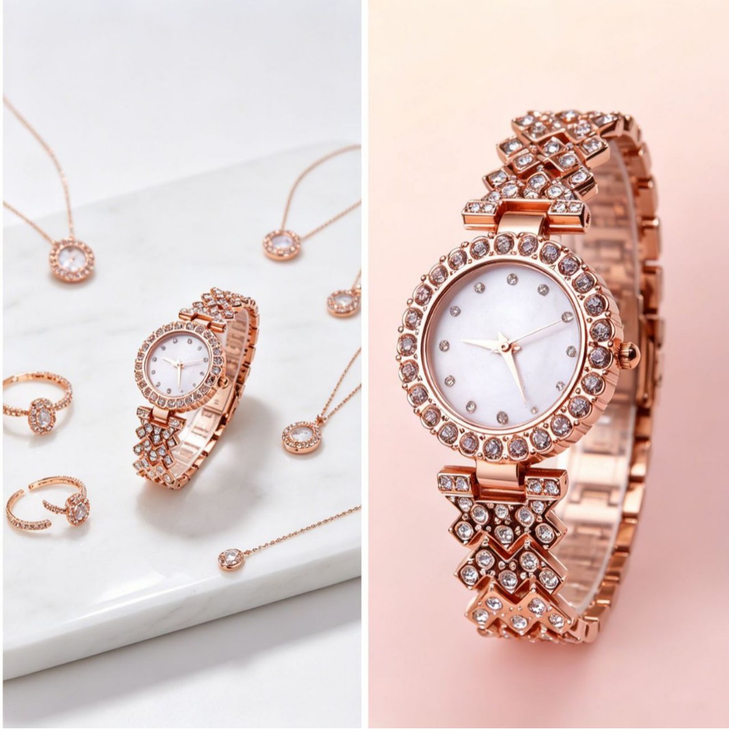 Trendy popular women's watch, fashionable Roman pattern diamond-encrusted women's watch, quartz watch, bracelet-style women's wristwatch, in stock from the manufacturer