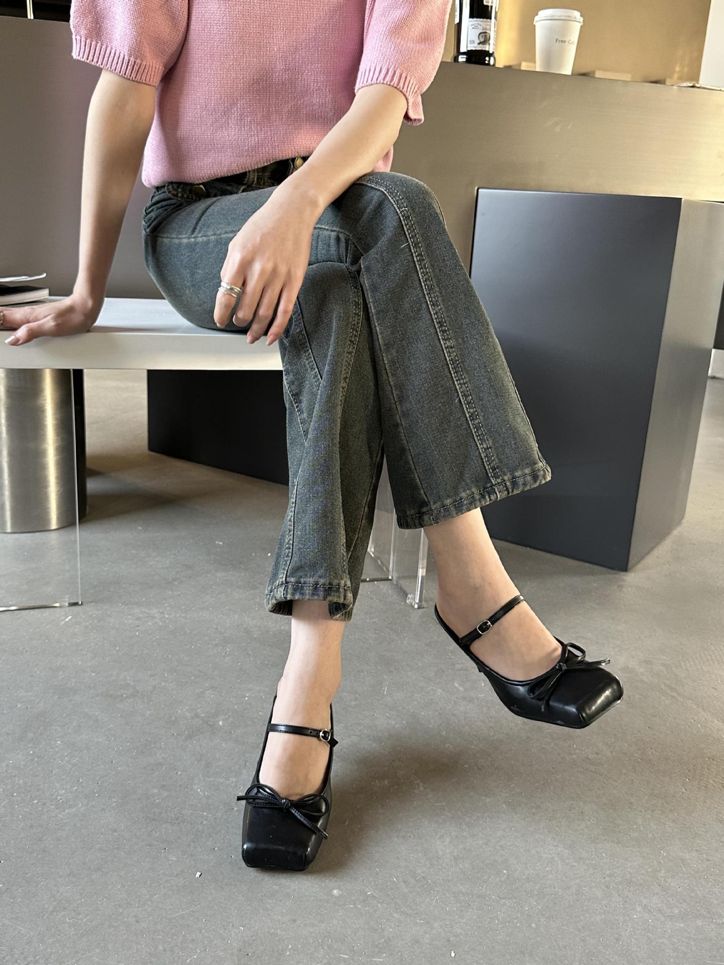 Tasse escluse, nuova collezione primavera/estate 2024, scarpe con tacco alto a punta quadrata, stile europeo e americano, da donna._voghion.com