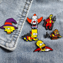 跨境热销辛普森一家万圣节装扮胸针simpsons卡通搞怪装饰品徽章