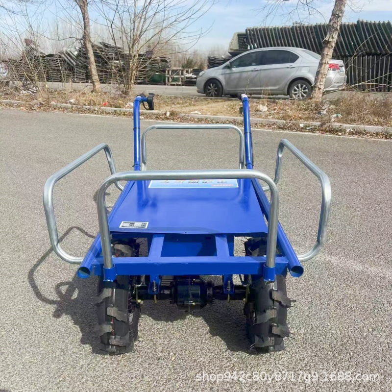 小型电动手推三轮平板全地形运输鸡公车老人手推车工地拉水泥斗车