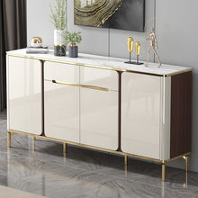 意式轻奢烤漆餐边柜时尚岩板简约家用岩板茶水柜碗柜大容量储物柜