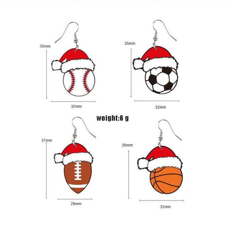 9g Weight Earrings Event & Party Supplies Cartoon Style Christmas Hat Ball Arylic Women's Drop Earrings 1 Pair