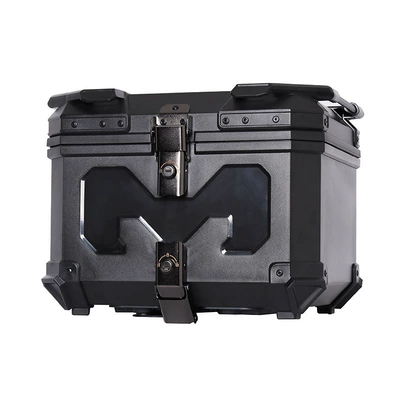 Wholesale New Embossed 45L Motorcycle Abs Thickened Plastic Tail Box Trunk Accessories Electric Vehicle Quick-Release Tail Box (Motorcycle trunk) - 45l-plastic-box-m-typeblackpremium-version