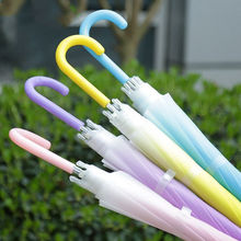 创意半自动折叠伞男女直杆长柄透明晴雨伞学生可爱儿童韩版小清新