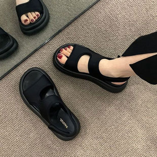 Elevated Platform Sports Sandals Women's 2025 Summer New Korean Style Fairy Style Casual Holiday Beach Roman Shoes