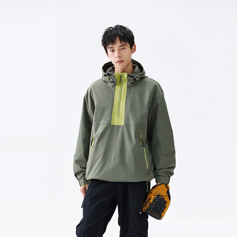 Cross-Border 2025 Autumn New Men's Sports Outdoor Softshell Pullover Jacket Men's Coat Can Be Two