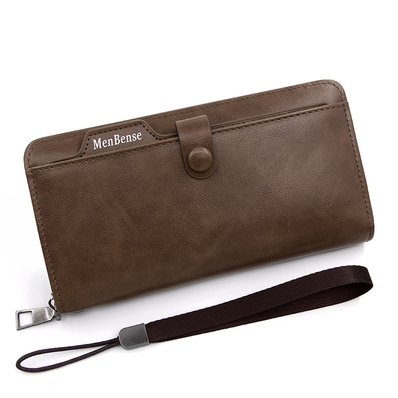 Bolso de teléfono móvil de embrague de gran capacidad de la cartera larga de los hombres europeos y americanos del dibujo de la tarjeta de Menbense