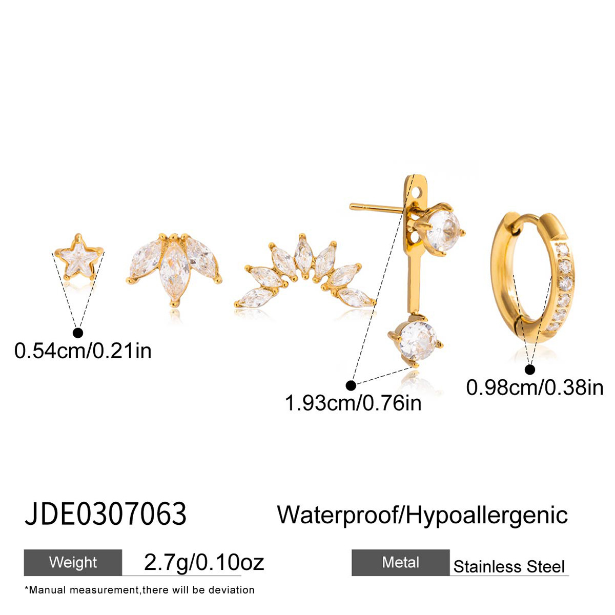 Wanxing Oumeido para una tarjeta aretes de zircon ligero lujoso de alto nivel aretes de acero inoxidable joyas transfronterizas diseño de nicho image 7