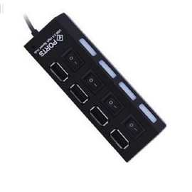 独立开关4口HUB 长条开关USB 一拖四接口集线器多接口硬盘
