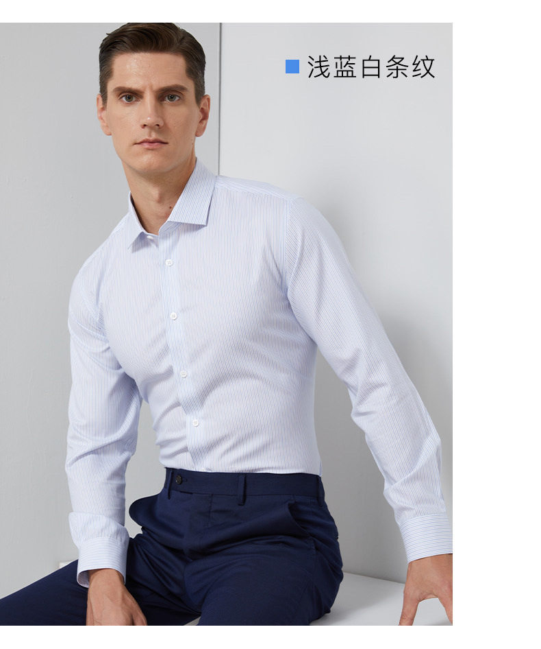 Áo sơ mi nam dài tay cổ lật pha lụa tằm chống nhăn không cần ủi form vừa vặn — Màu xanh nhạt lưới dài tay nam cổ vuông, Màu xanh và trắng ca rô dài tay nam cổ vuông, Màu xanh và trắng ca rô ngắn tay nam cổ vuông, Nền xanh sọc trtrắng dài tay nam cổ vuông chi tiết 20