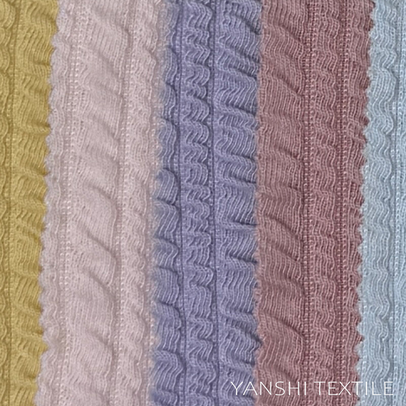 厂家直销现货供应  YG941  涤氨纶服装发饰饰品 褶皱针织面料