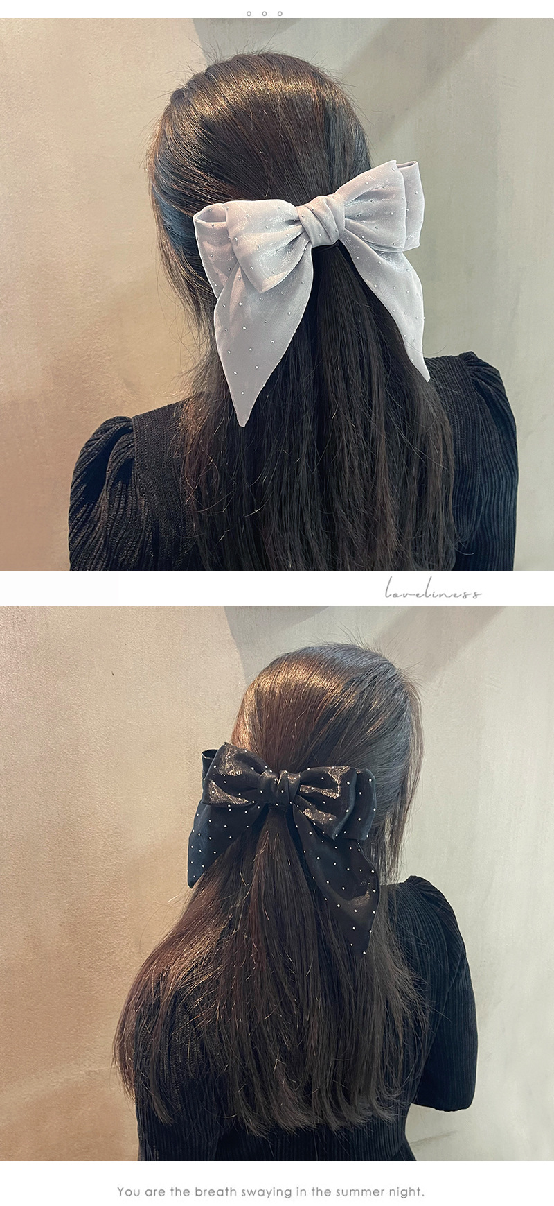 Korean Temperament Big Bow Headdress Retro Hairpin display picture 2