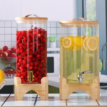 可乐桶容器网红果汁桶耐高温玻璃冷水壶带龙头的玻璃罐夏季饮料桶