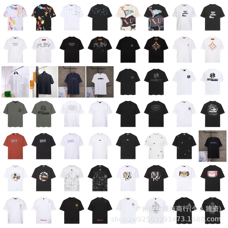 Cross-Border Ss High-Quality Trendy Brand Loose Fit Summer Hot-Selling Classic Logo Round Neck Short-Sleeve T-Shirt Unisex