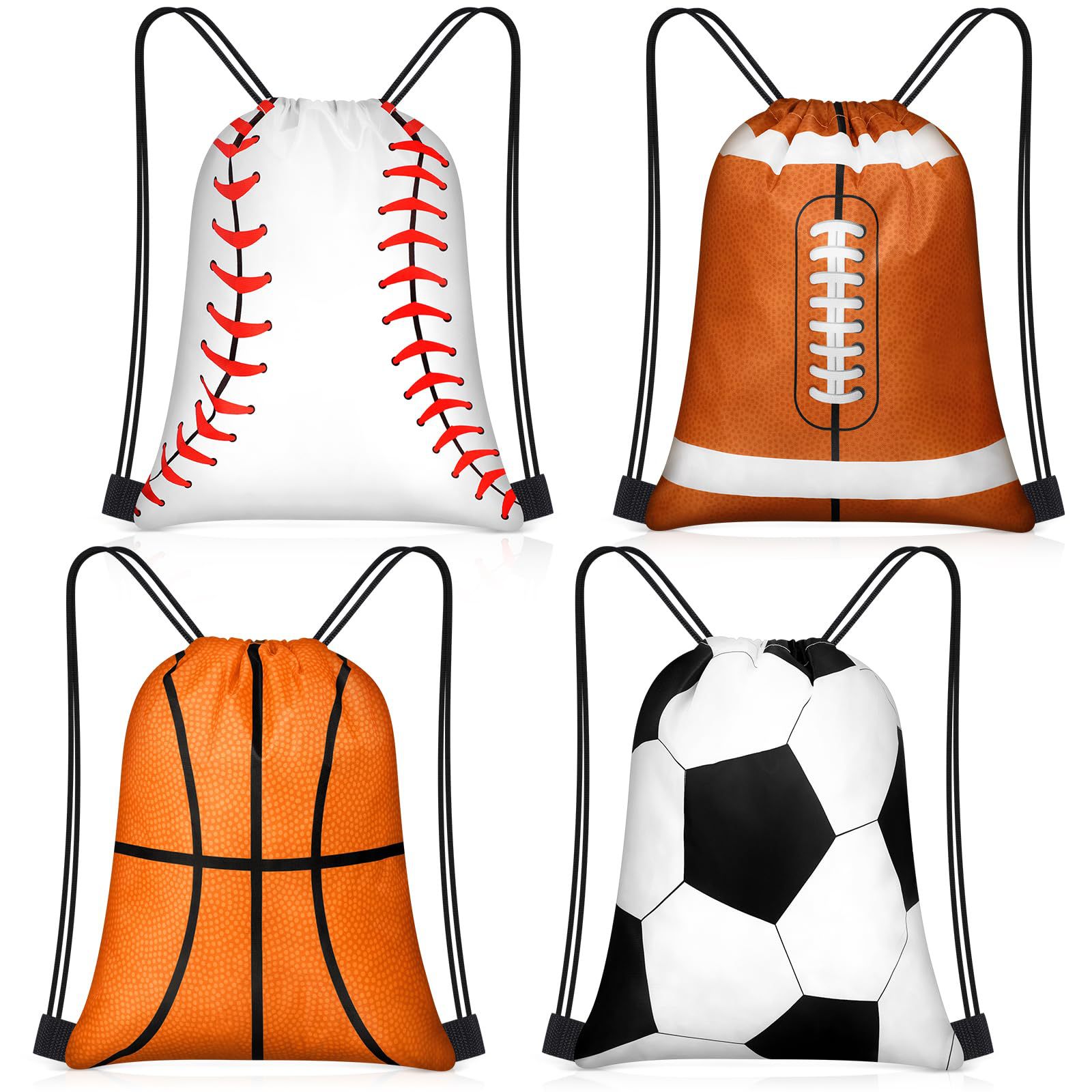Cross-Border Sports-Themed Children's Party Drawstring Backpack Pouch 210D Polyester Birthday Gift Bag Dropshipping