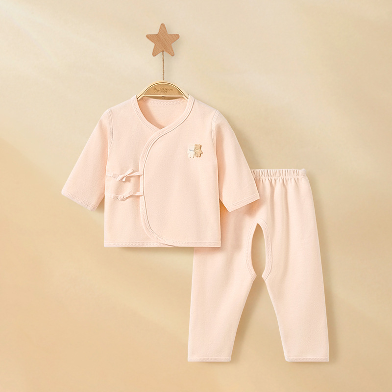 Ropa de bebé recién nacido primavera y otoño monje delgado 0 base marzo dividido nacido bebé chaqueta de otoño ropa interior set