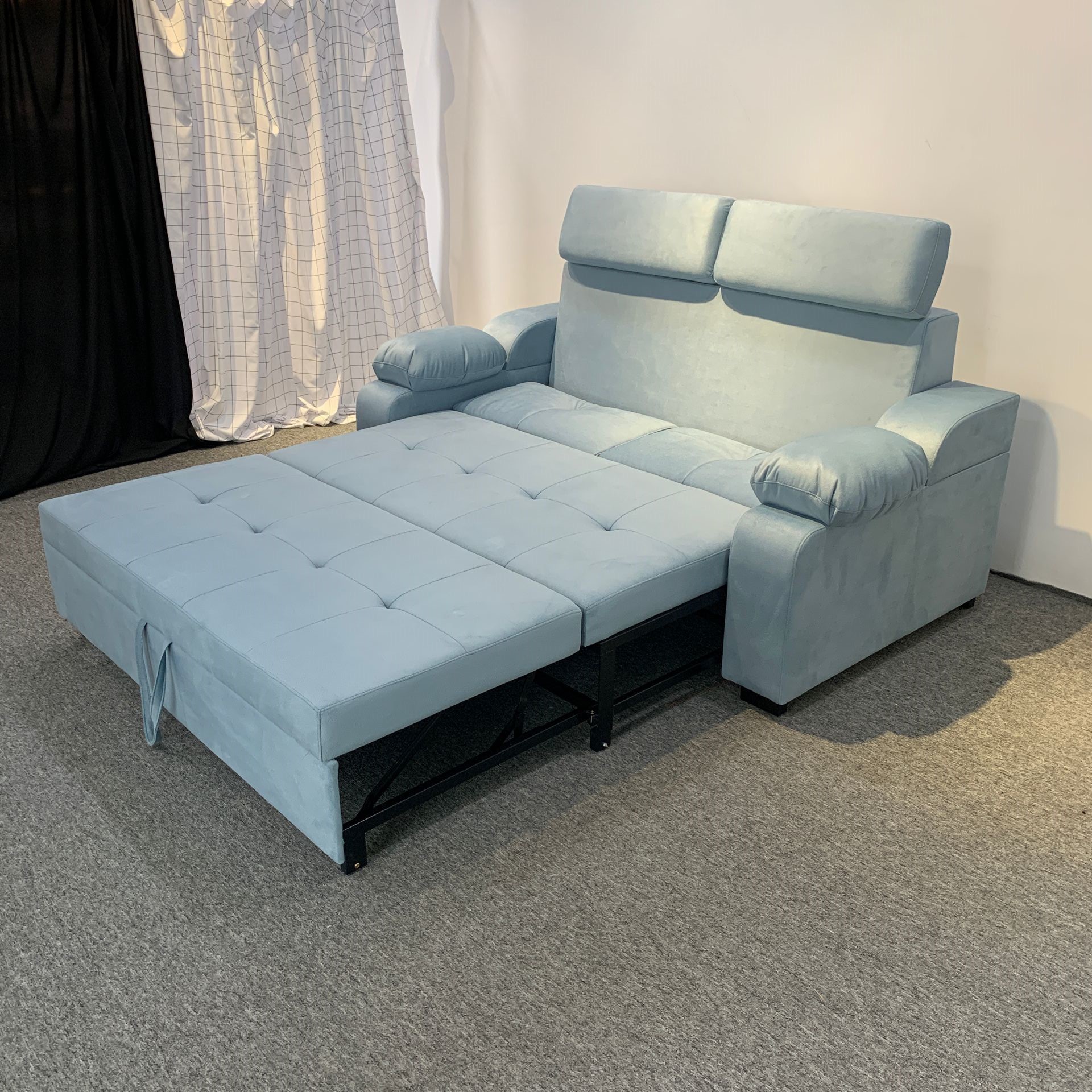 Moderno sofá cama simple plegable multifuncional pequeño sofá de cuero de 1.6m 1.9m 2.2m sofá cama