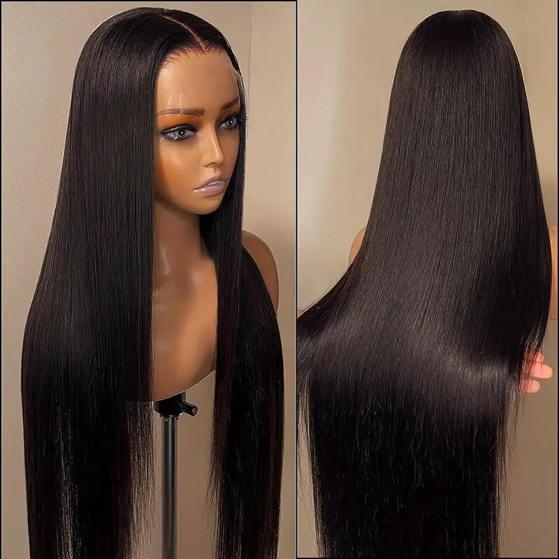 Cross-border new European and American fashion natural wig long straight hair front lace 13*4 wig full head cover