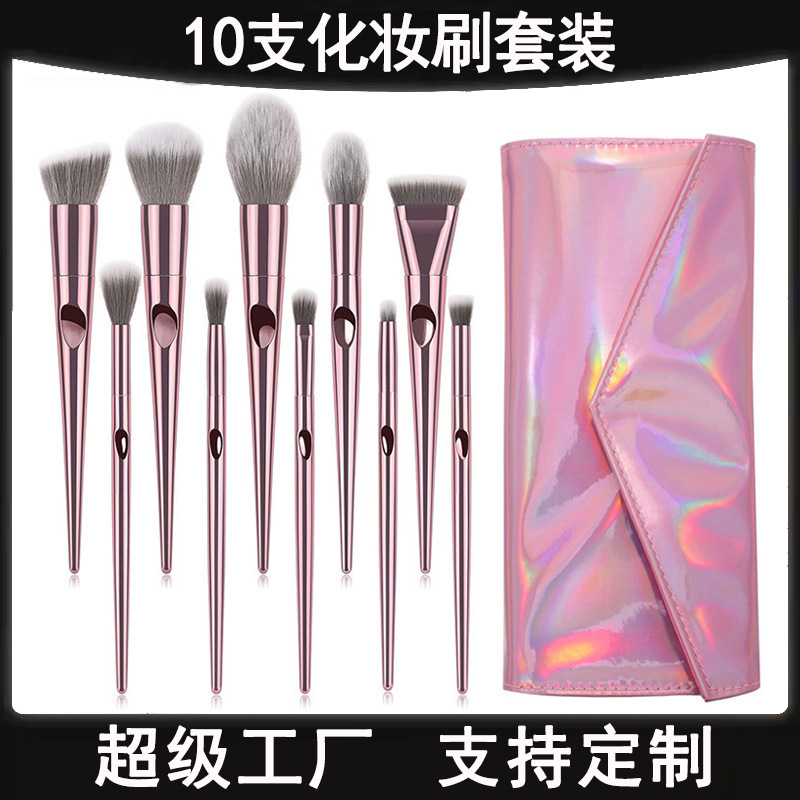 10 pinceles de maquillaje de dedos húmedos y salvajes, pinceles de sombra de ojos de pulgar, pinceles de blush en polvo, conjunto completo de herramientas de maquillaje