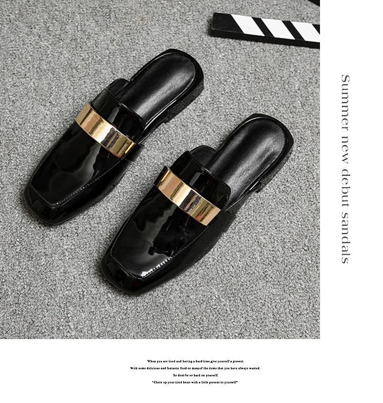 Elegant Women's Loafers With Metal Buckle And Thick Heel Style_voghion.com