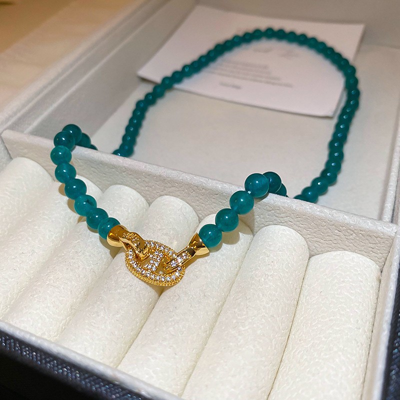 Piedra Natural perla Ábaco cuentas collar luz lujo moda personalidad clavícula cadena nicho todo fósforo collar al por mayor femenino