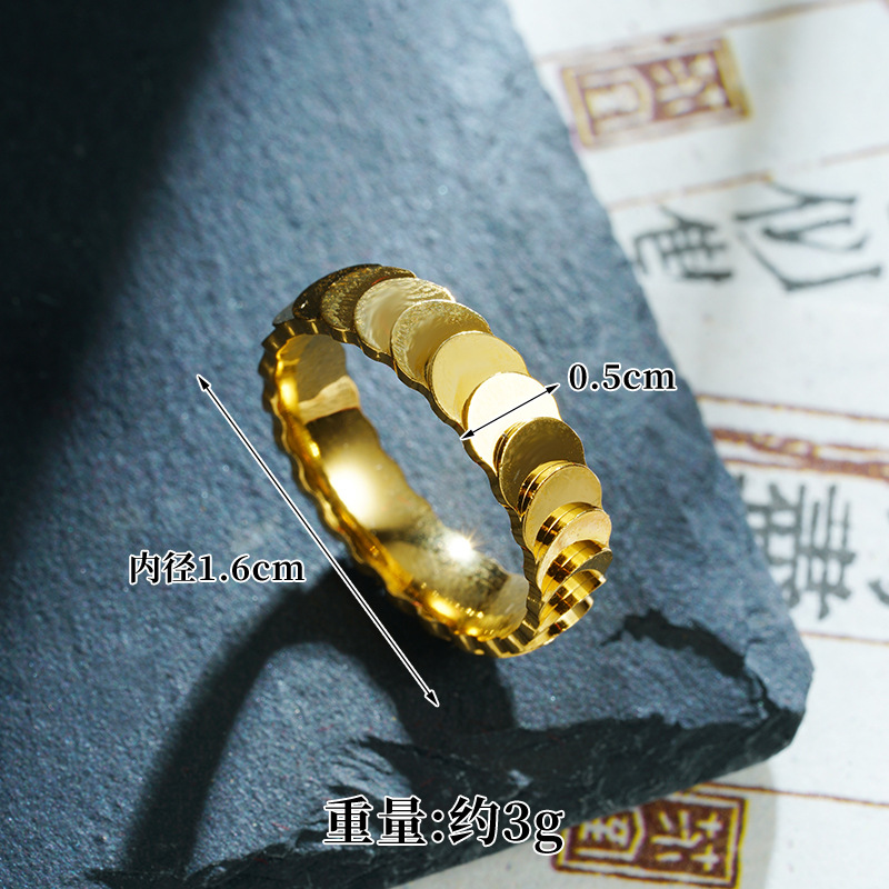 Nuevo anillo de oro de arena vietnamita, anillo de escamas de pez, anillo de pareja, joyería al por mayor, cobre chapado en oro